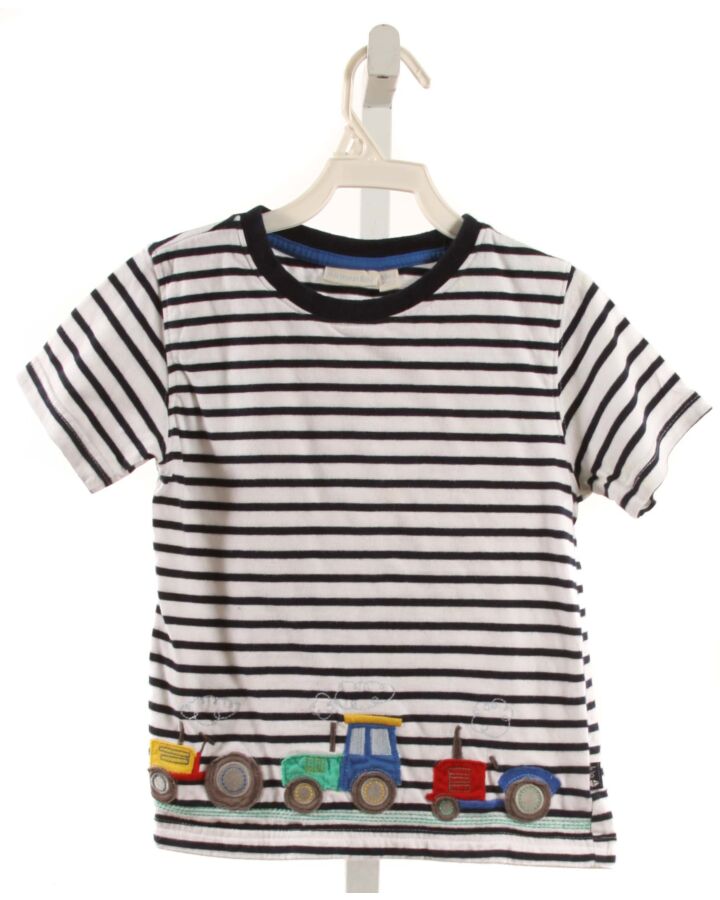 JOJO MAMAN BEBE  BLACK  STRIPED APPLIQUED KNIT SS SHIRT