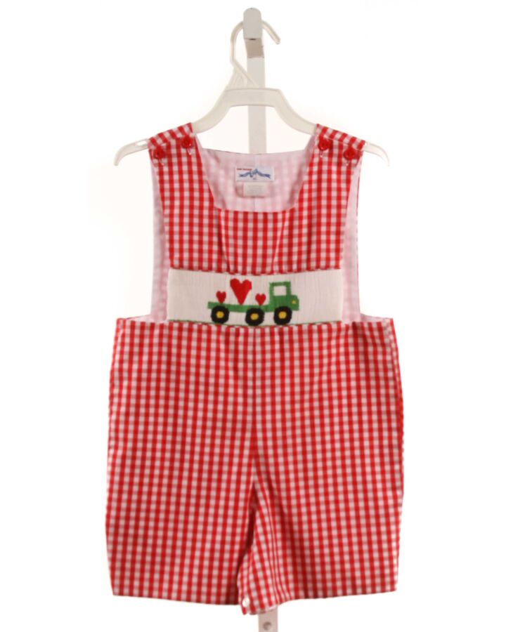 SILLY GOOSE  RED  GINGHAM SMOCKED JON JON