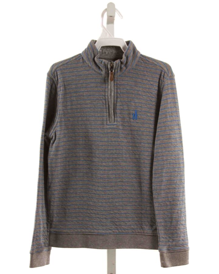 JOHNNIE-O  GRAY  STRIPED  PULLOVER