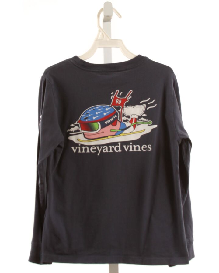 VINEYARD VINES  NAVY   PRINTED DESIGN KNIT LS SHIRT