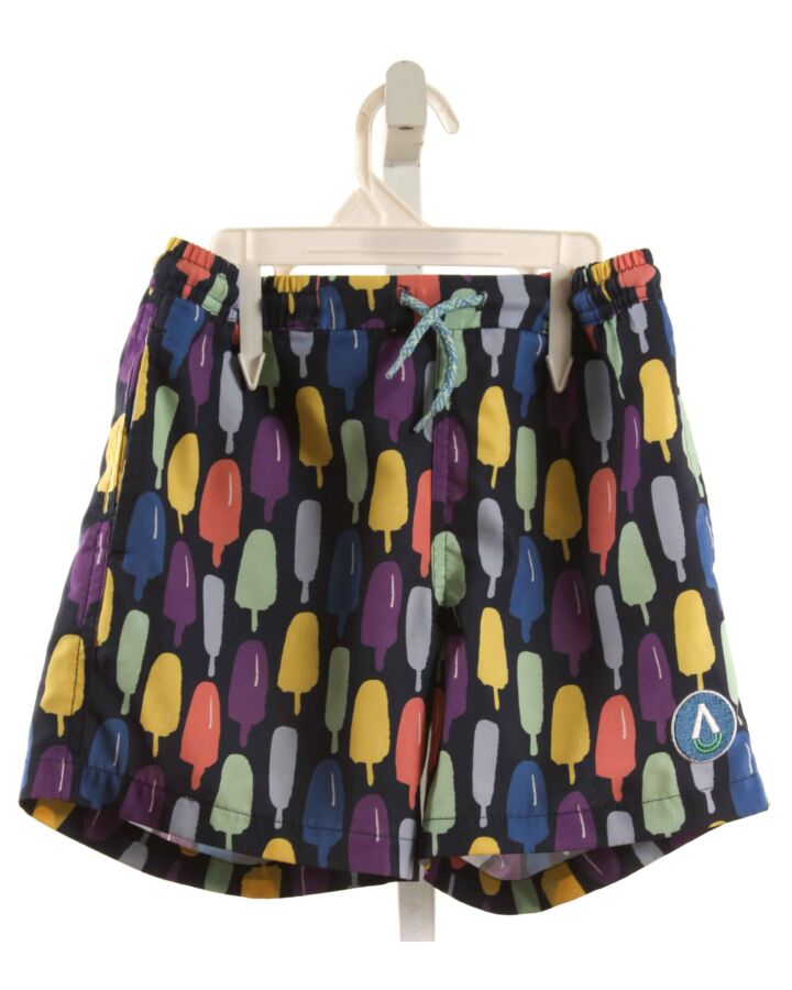 MYOLI BAY  BLUE   PRINTED DESIGN SWIM TRUNKS