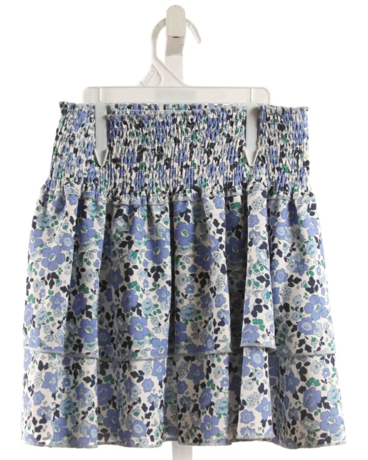 PLEAT.  BLUE  FLORAL  SKIRT