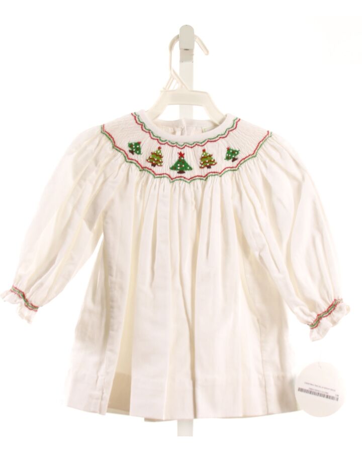 ZUCCINI  WHITE CORDUROY  SMOCKED DRESS