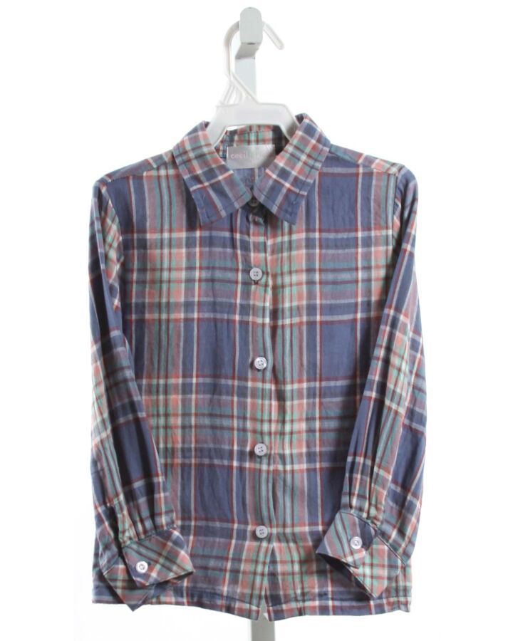 CECIL & LOU  BLUE  PLAID  SHIRT-LS