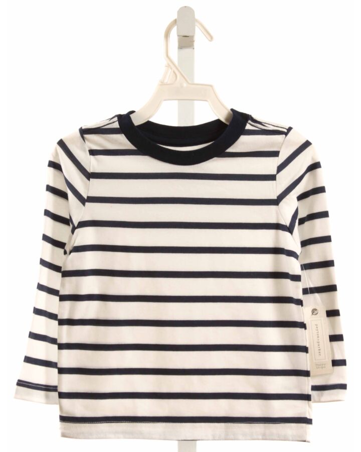 PEYTON & PARKER  NAVY  STRIPED  KNIT LS SHIRT