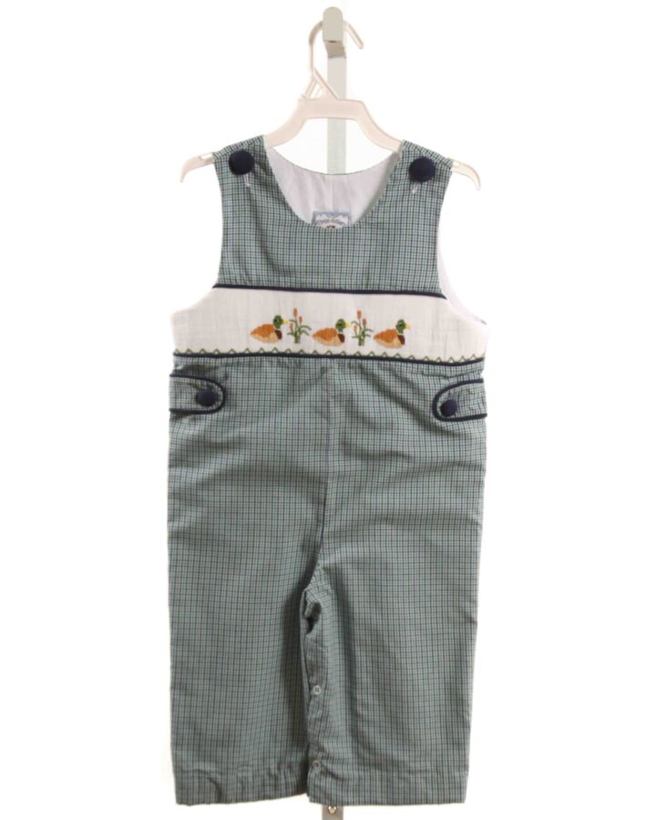 THREE SISTERS  GREEN  PLAID SMOCKED LONGALL