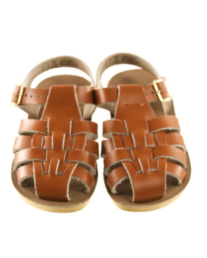 SUN SANS/ SALTWATER SANDALS BROWN SANDALS  *EUC SIZE TODDLER 10