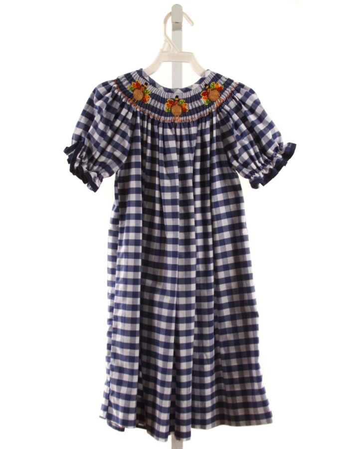 SOUTHERN SUNSHINE KIDS  NAVY  GINGHAM SMOCKED DRESS