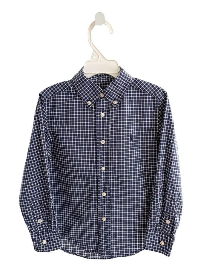 RALPH LAUREN  NAVY  PLAID  DRESS SHIRT
