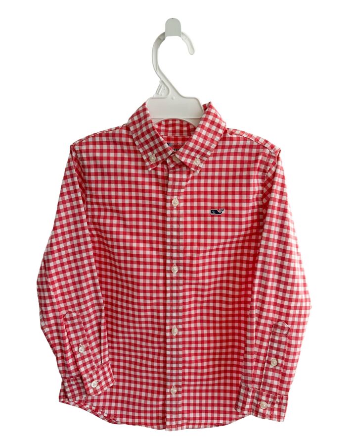 VINEYARD VINES  RED  GINGHAM  DRESS SHIRT