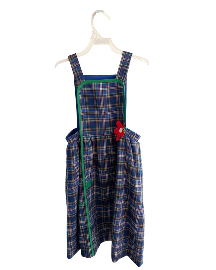 FLORENCE EISEMAN  NAVY  PLAID APPLIQUED DRESS
