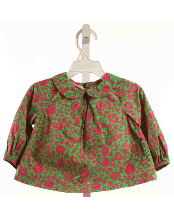 JACADI  HOT PINK  FLORAL  SHIRT-LS