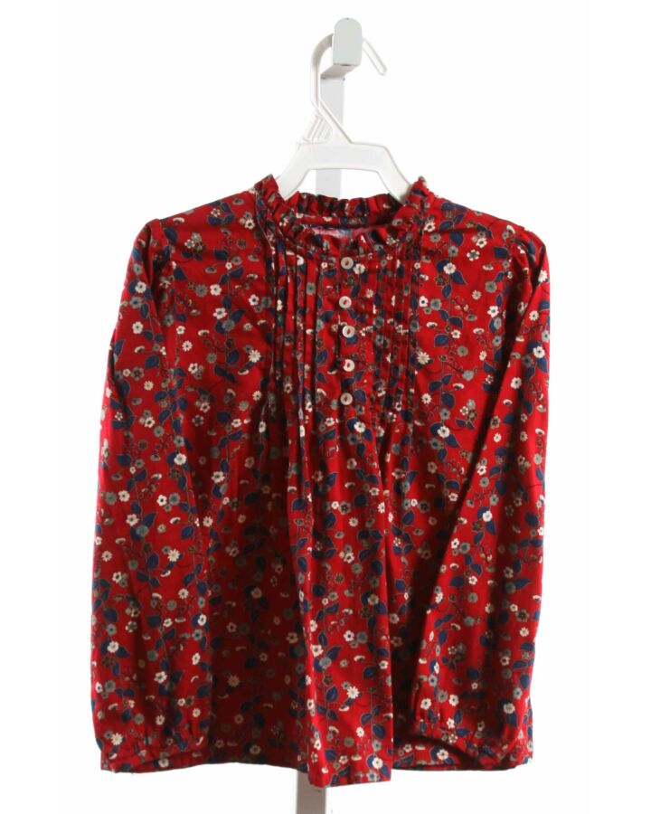 NO TAG  RED  FLORAL  SHIRT-LS