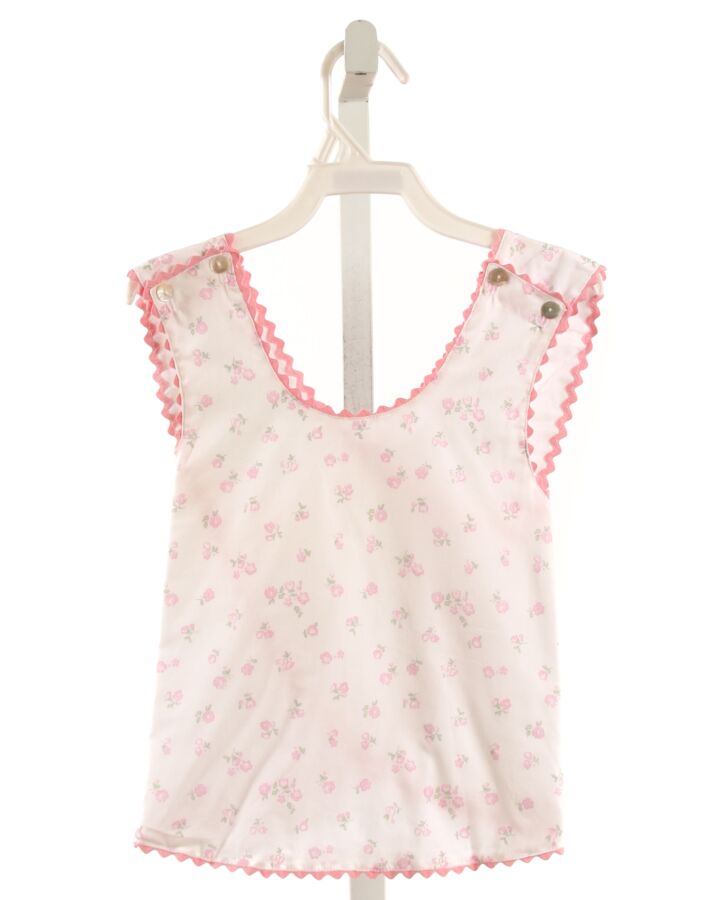 OLIVIA & OWEN  LT PINK  FLORAL  SLEEVELESS SHIRT WITH RIC RAC