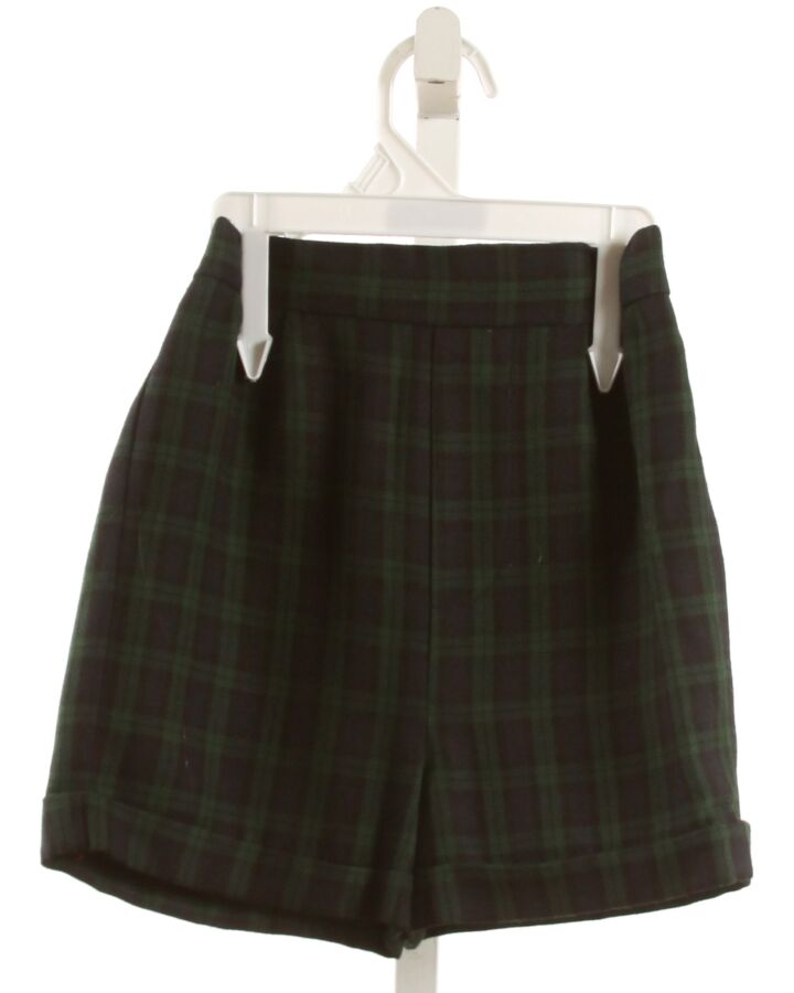 PETIT TROUSSEAU  FOREST GREEN  PLAID  SHORTS