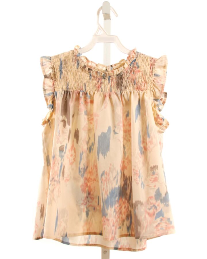 HAYDEN GIRLS  IVORY   SMOCKED SLEEVELESS SHIRT