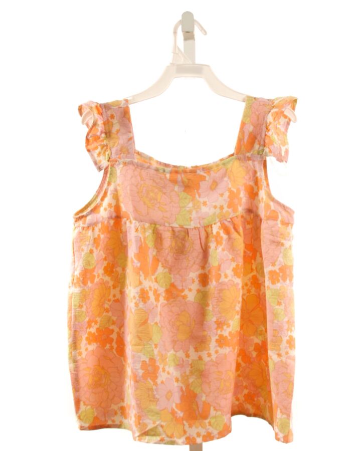 HAYDEN GIRLS  ORANGE  FLORAL  SLEEVELESS SHIRT