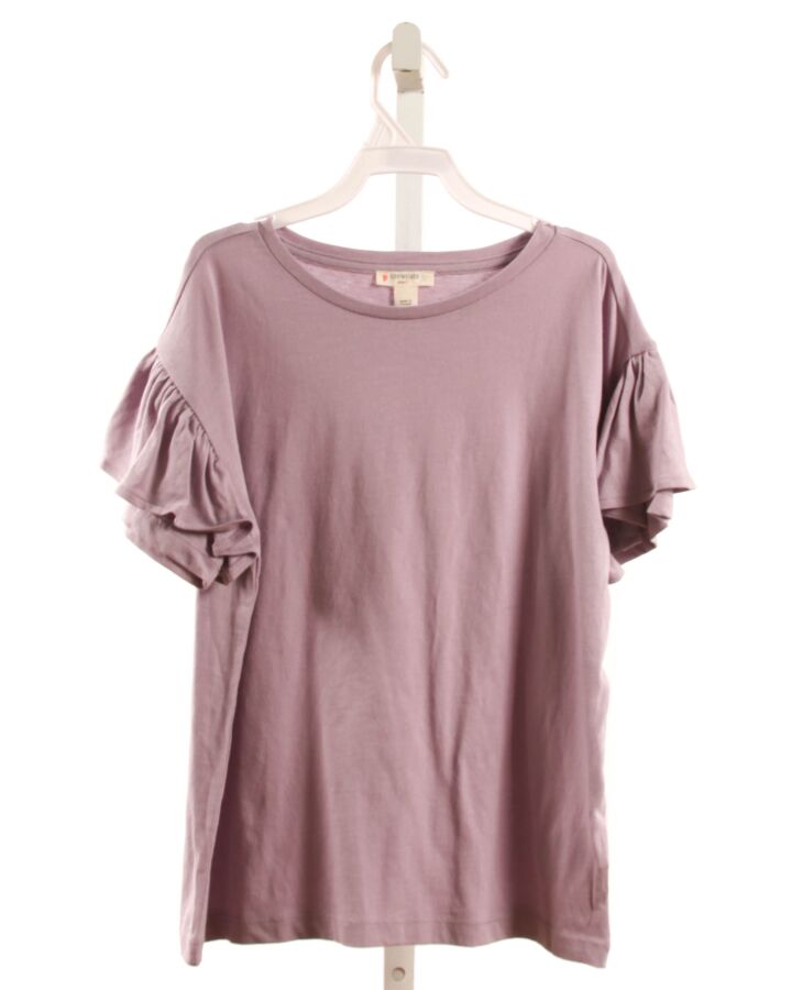 CREWCUTS  LAVENDER    KNIT SS SHIRT WITH RUFFLE