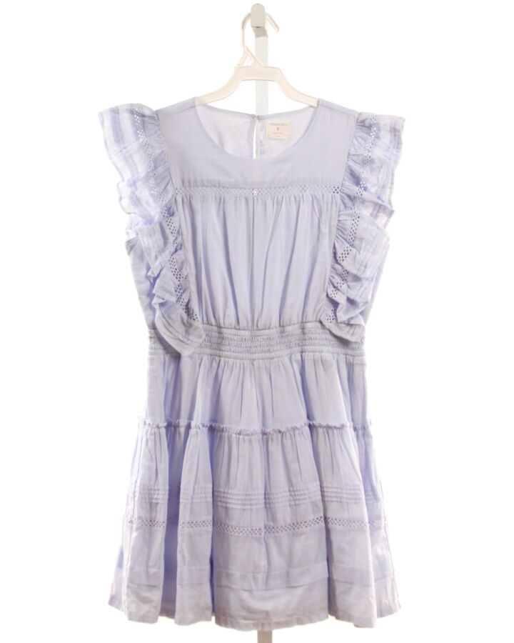 CREWCUTS  LT BLUE   SMOCKED DRESS WITH RUFFLE