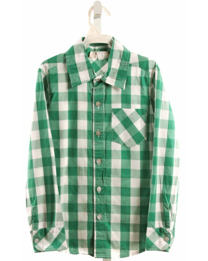 HANNAH KATE  GREEN  PLAID  DRESS SHIRT