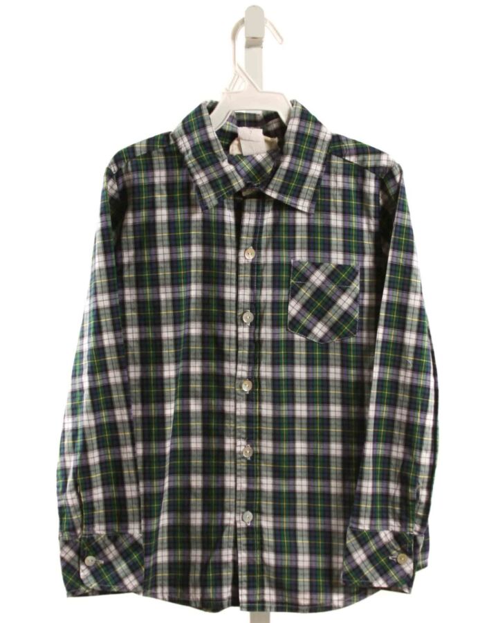 HANNAH KATE  GREEN  PLAID  DRESS SHIRT