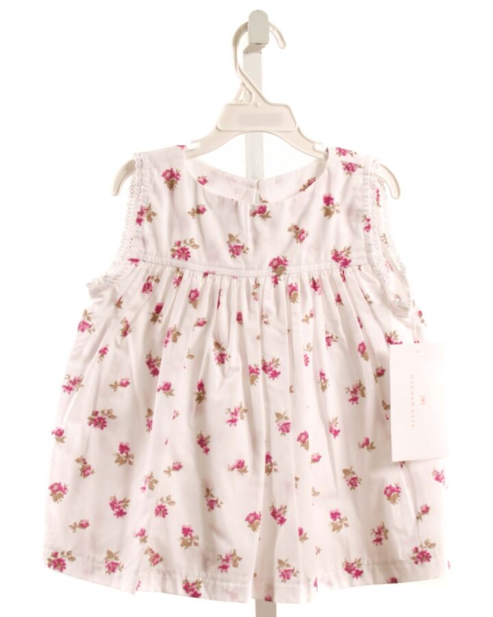 HANNAH KATE  WHITE  FLORAL  SLEEVELESS SHIRT
