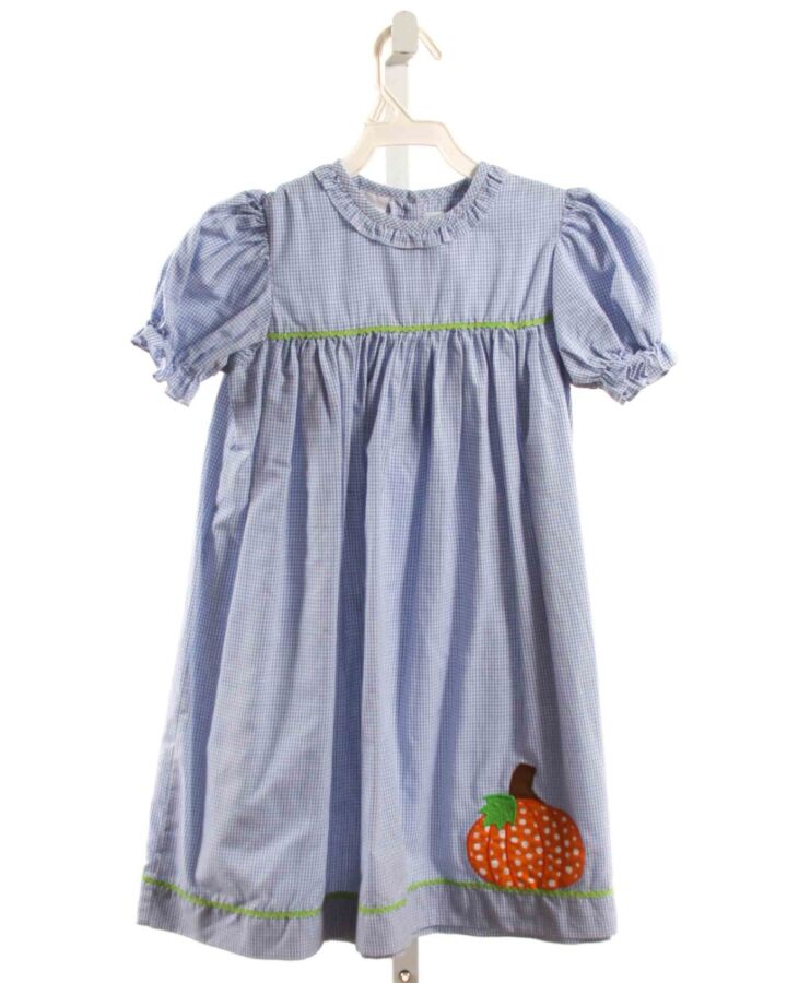 BETTI TERRELL  BLUE  GINGHAM  DRESS WITH RIC RAC