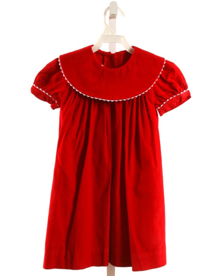 SHRIMP & GRITS  RED CORDUROY   DRESS WITH RIC RAC
