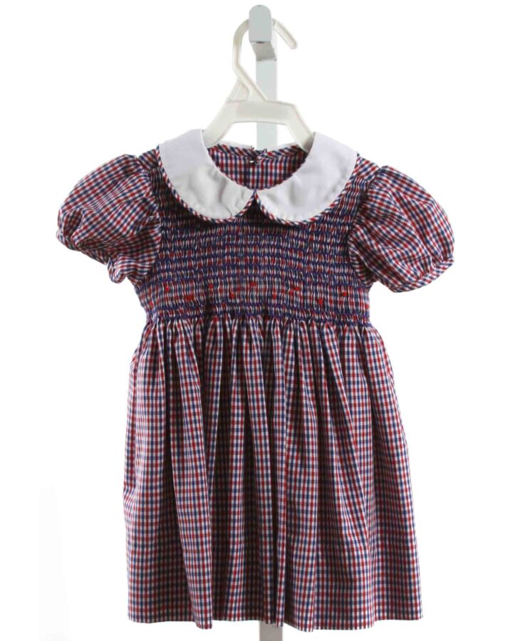 LULLABY SET  MULTI-COLOR  GINGHAM SMOCKED DRESS