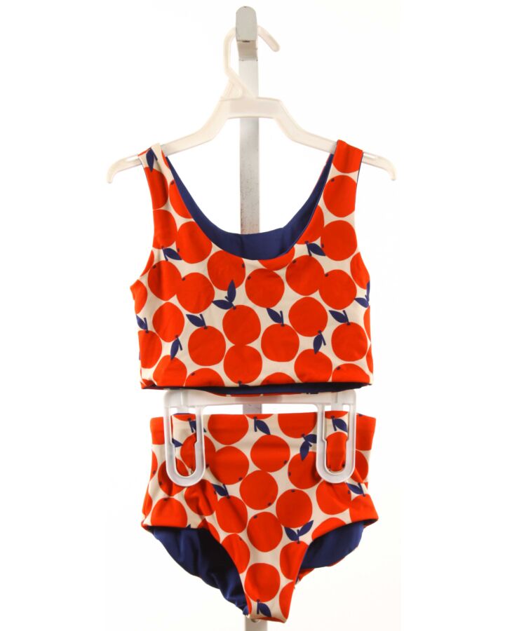 NO TAG  ORANGE  PRINT  2-PIECE SWIMSUIT