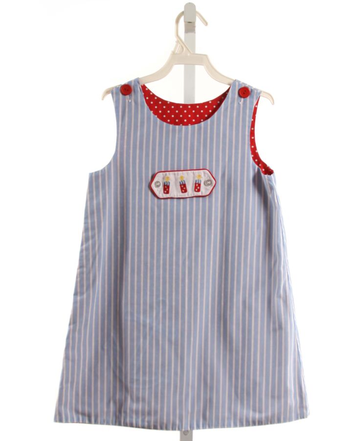 NO TAG  BLUE  STRIPED EMBROIDERED DRESS