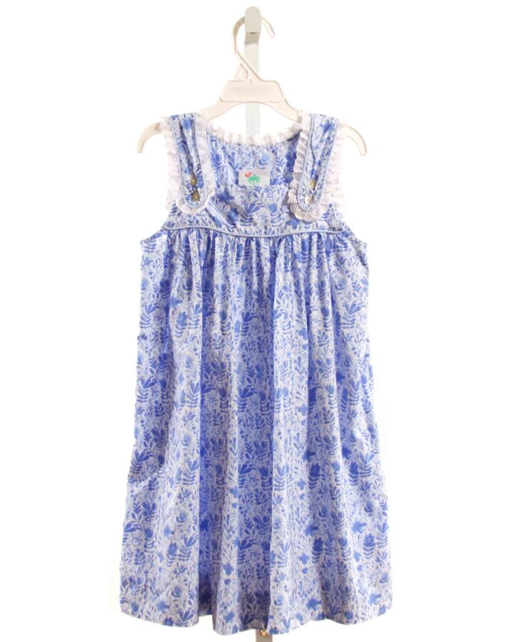 SHRIMP & GRITS  BLUE  FLORAL  DRESS WITH EYELET TRIM