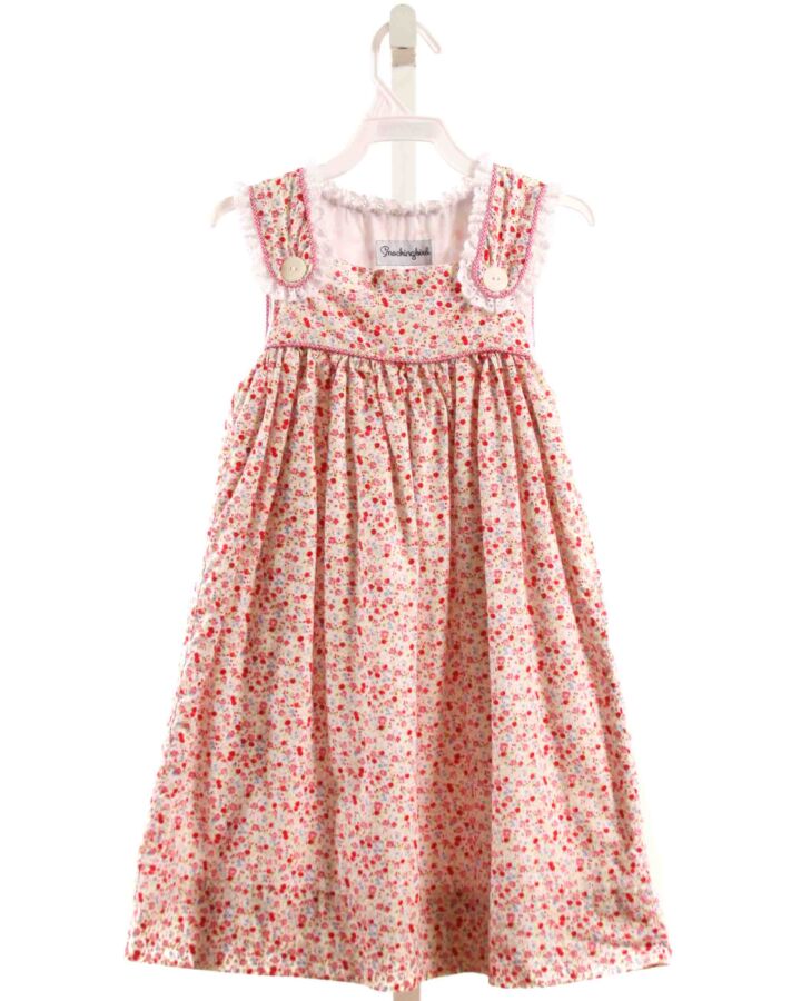 SMOCKINGBIRD  HOT PINK  FLORAL  DRESS WITH EYELET TRIM
