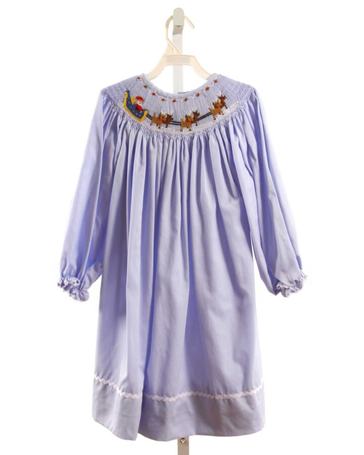 SMOCKINGBIRD  BLUE   SMOCKED DRESS WITH RIC RAC