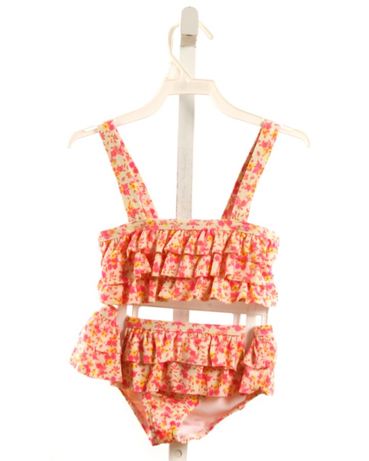 MINI BODEN  HOT PINK  FLORAL  2-PIECE SWIMSUIT WITH RUFFLE