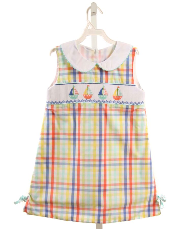 SHRIMP & GRITS  MULTI-COLOR  PLAID SMOCKED DRESS