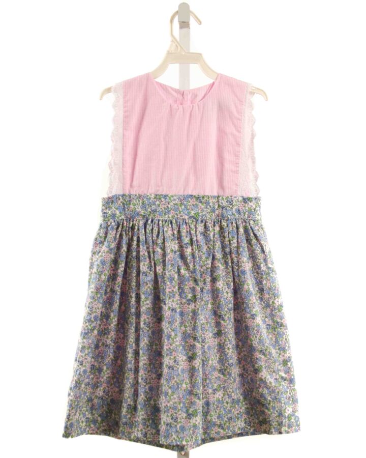 SMOCKINGBIRD  LT BLUE  FLORAL  DRESS WITH EYELET TRIM