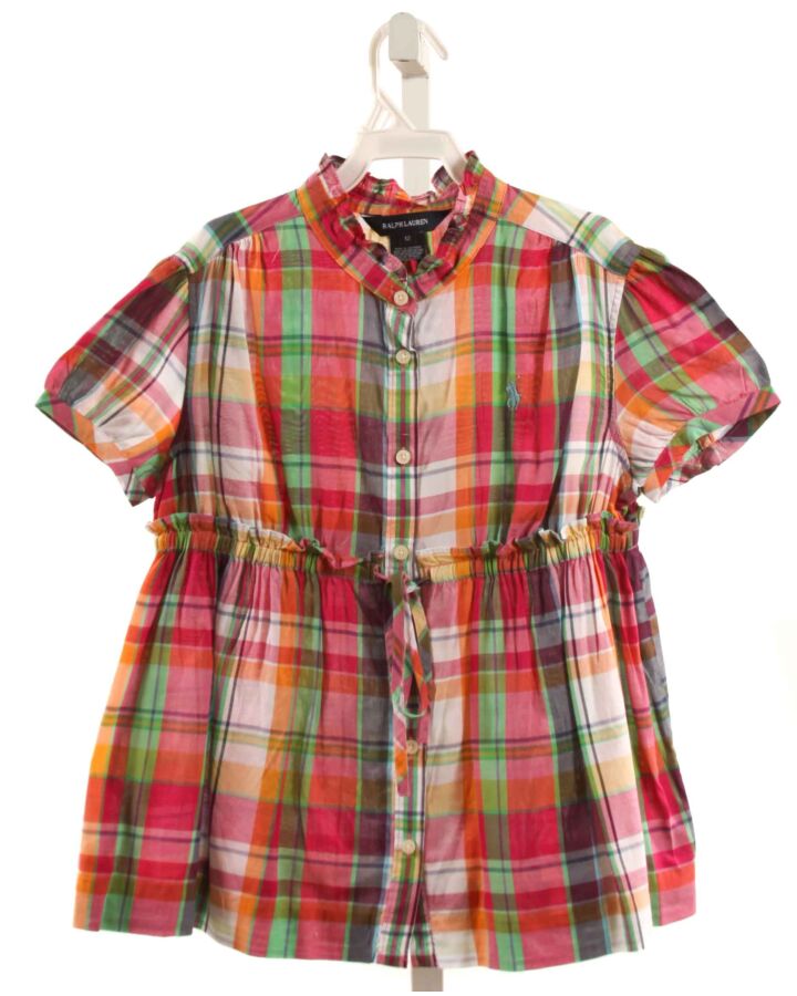 RALPH LAUREN  HOT PINK  PLAID  SHIRT-SS