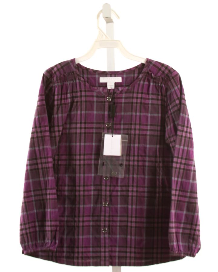 BURBERRY  PURPLE  PLAID  SHIRT-LS