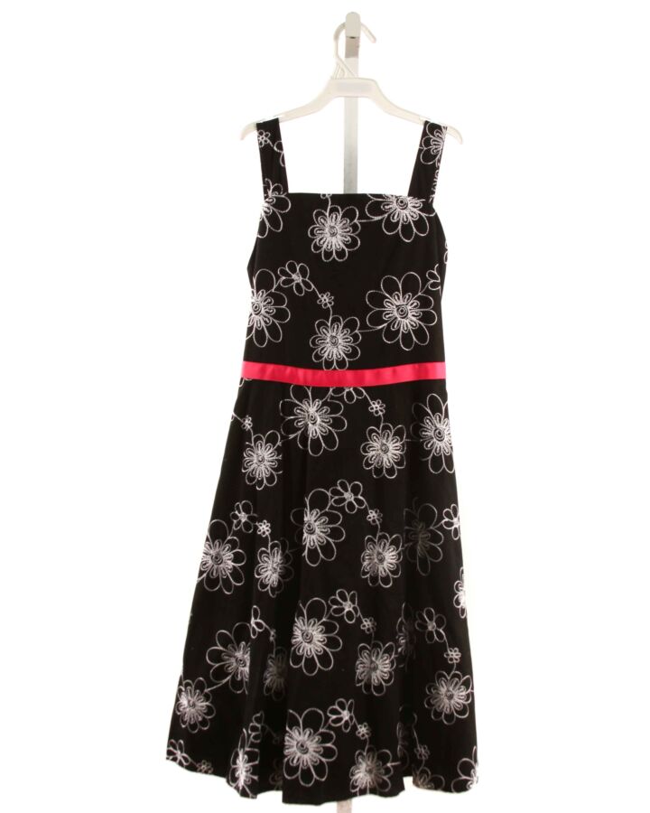 RARE EDITIONS  BLACK  FLORAL EMBROIDERED DRESS