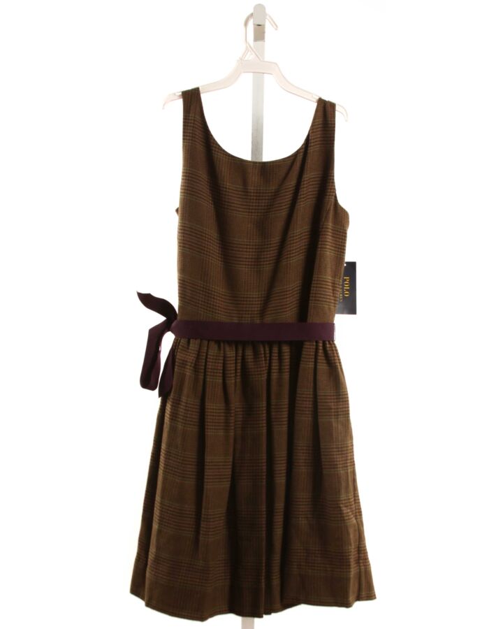 POLO BY RALPH LAUREN  BROWN  PLAID  PARTY DRESS