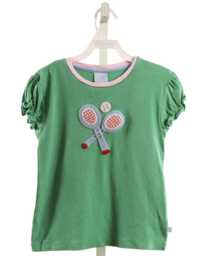 BELLA BLISS  GREEN   APPLIQUED KNIT SS SHIRT