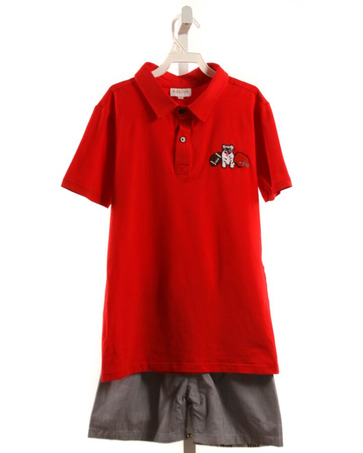 GARDEN CITY SMOCKS  RED   EMBROIDERED 2-PIECE OUTFIT