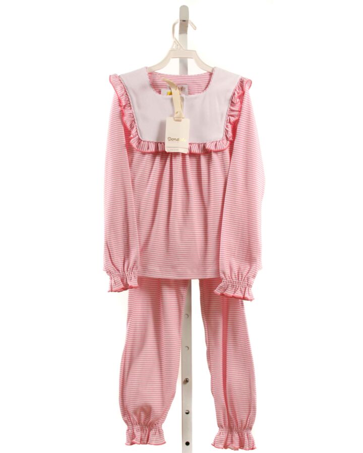 DONDOLO  PINK  STRIPED  LOUNGEWEAR WITH RUFFLE