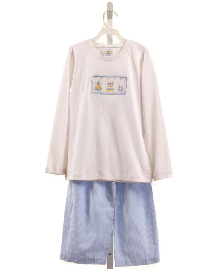 STITCHY FISH  WHITE   SMOCKED 2-PIECE OUTFIT