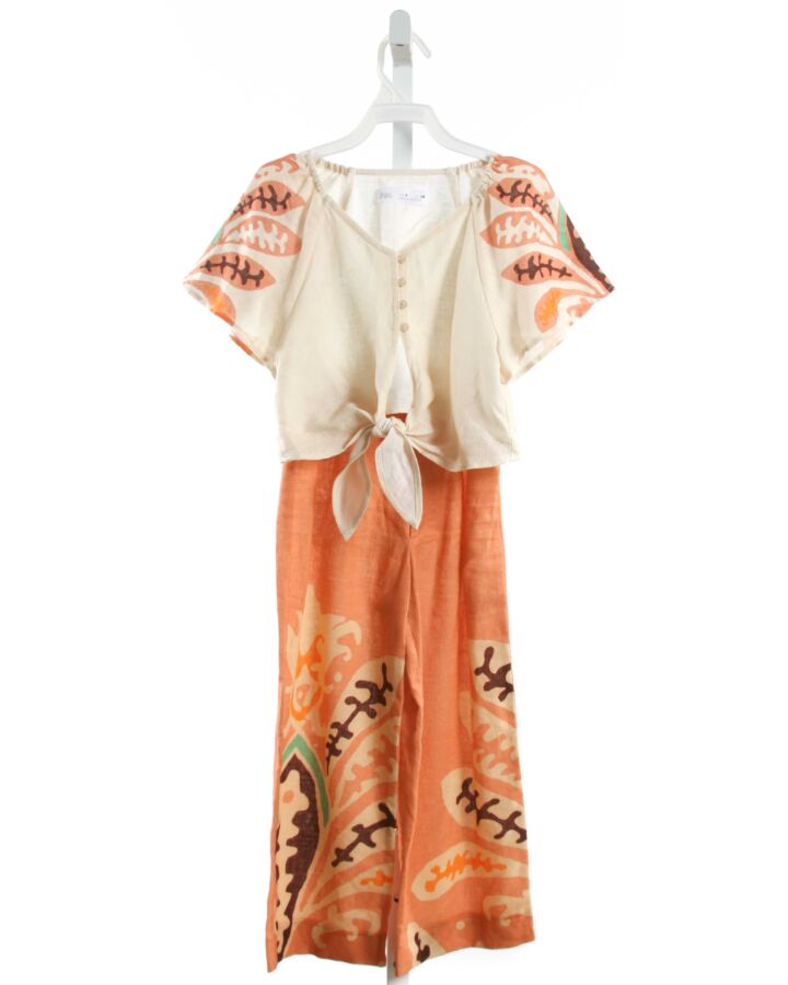 ZARA  ORANGE LINEN   2-PIECE OUTFIT