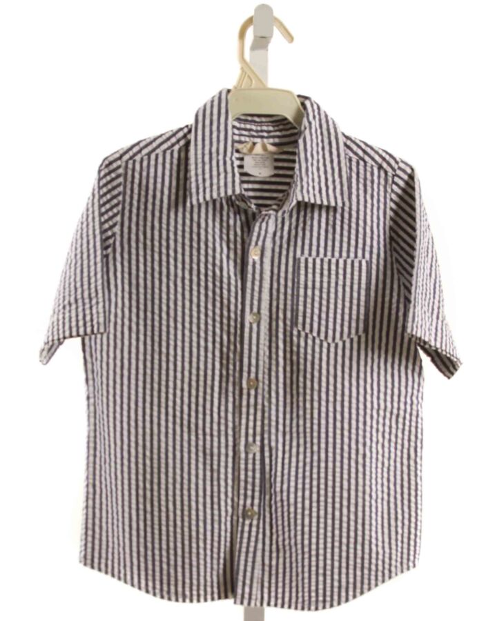 HANNAH KATE  CHAMBRAY SEERSUCKER STRIPED  DRESS SHIRT