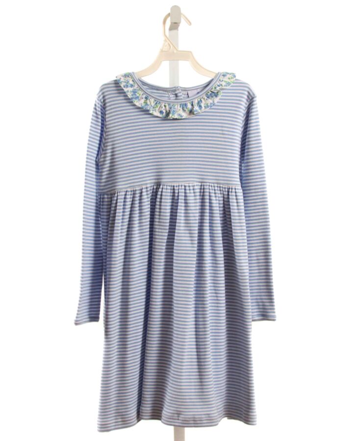 EYELET & IVY  LT BLUE  STRIPED  KNIT DRESS WITH RUFFLE