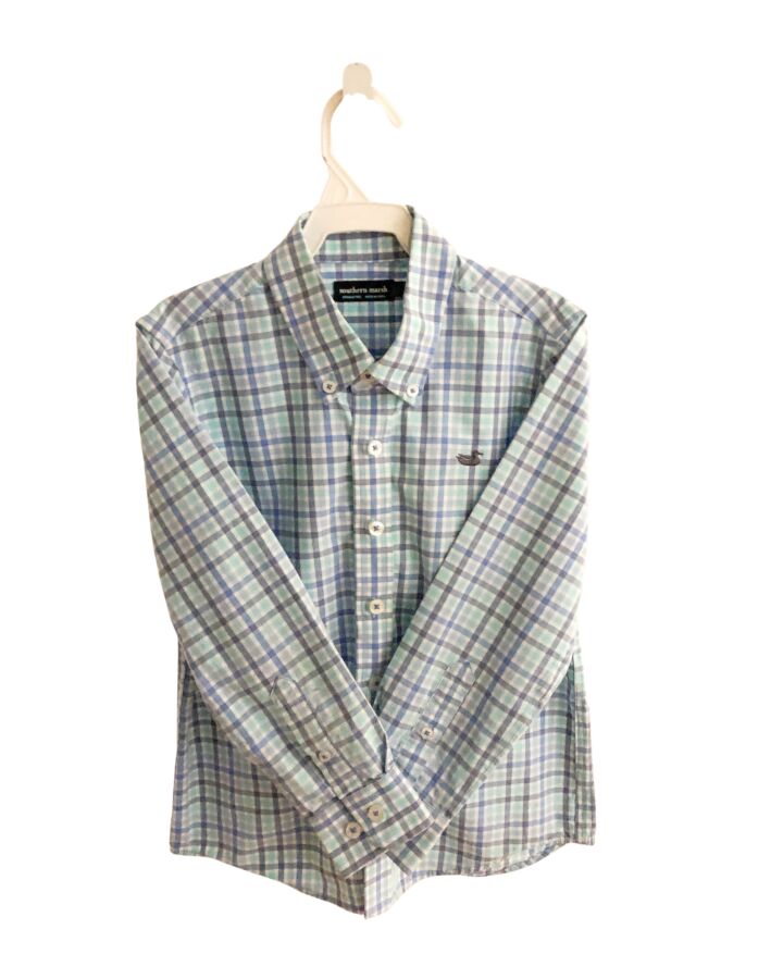 SOUTHERN MARSH  BLUE  PLAID  DRESS SHIRT