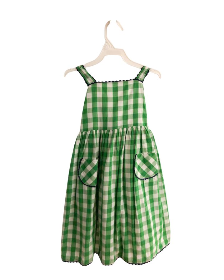 BELLA BLISS  GREEN  GINGHAM  DRESS WITH RIC RAC